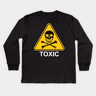 Toxic Sign - Skull & Crossbones Kids Long Sleeve T-Shirt